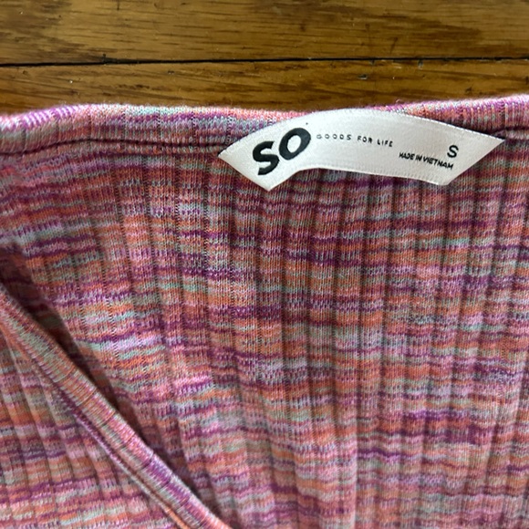 SO Purple Wrap Crop Top Fitted Blouse - Picture 2 of 5